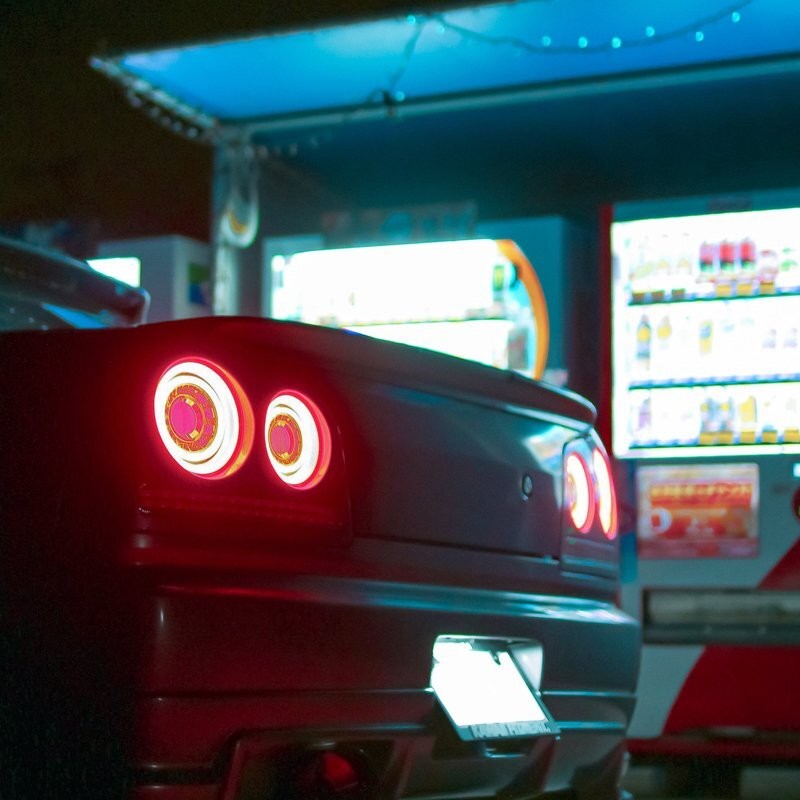 78WORKS LED Tail Light Red Clear Fiber For Nissan Skyline R34