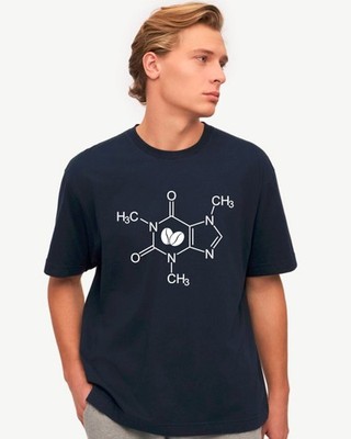 Koffein Molekül T-Shirt, Kaffeebohne Chemie Wissenschaft Liebhaber Nerd Geschenk Tee