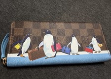 Louis Vuitton Damier Ebene Penguin Christmas Limited E. Clemence Long Wallet.