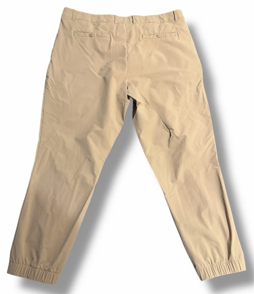 Lacoste Golf Club Pants Beige Stretch Tapered Fit Mens 38 Performance Jogger - Image 2 of 4