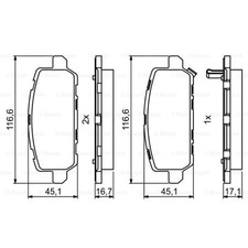 BOSCH Bremsbeläge Bremsbelegsatz hinten für Honda HR-V Accord IX Stufenheck