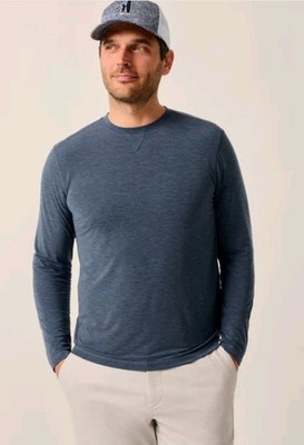 johnnie-O Featherweight Long Sleeve Performance Shirt Sz Small Blue UPF 50 NWT