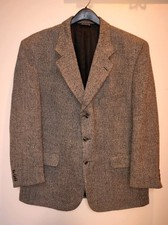 MINT Vintage Burberrys Prorsum Barleycorn Tweed Wool Sport Coat 46R Grey 80s 90s
