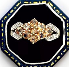 Diamond Topaz Diamond Ring 9ct Gold 2.5grams Size N