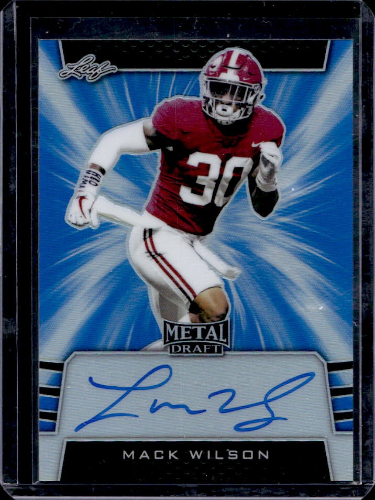 Mack Wilson Leaf Metal Draft Autographs #BAMW2 Blue
