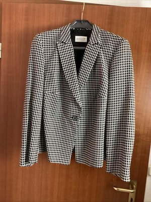 Schicker Basler Damenblazer Schwarz-Weiß In Gr. 48