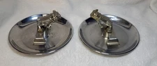 2 Original  keith smykal Vintage MACK TRUCK BULLDOG Chrome Cigar Ashtray USA 