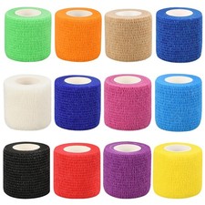 12pcs Self Adhesive Bandage Wraps, 2in 5 Yards 12 Colors, Vet Wrap for Sports...