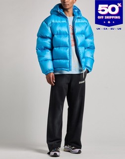 RRP€1890 JIL SANDER Puffer Jacket Size L Blue Quilted Made in Italy