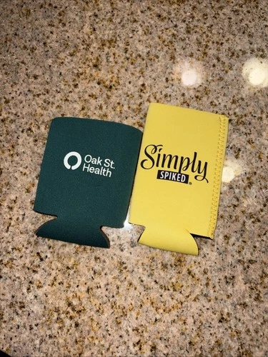 Lot of  2 Koozies Can Cooler Oak St. Health & Simply Spiked