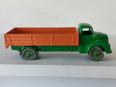 DINKY No. 418 LEYLAND COMET LKW MIT KLAPPBARER HECKWAND..ORANGE/GRÜN 