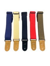 Hemp Cotton Webbing Guitar Strap - Reinforced Suede Leather Ends - Thick & Soft
