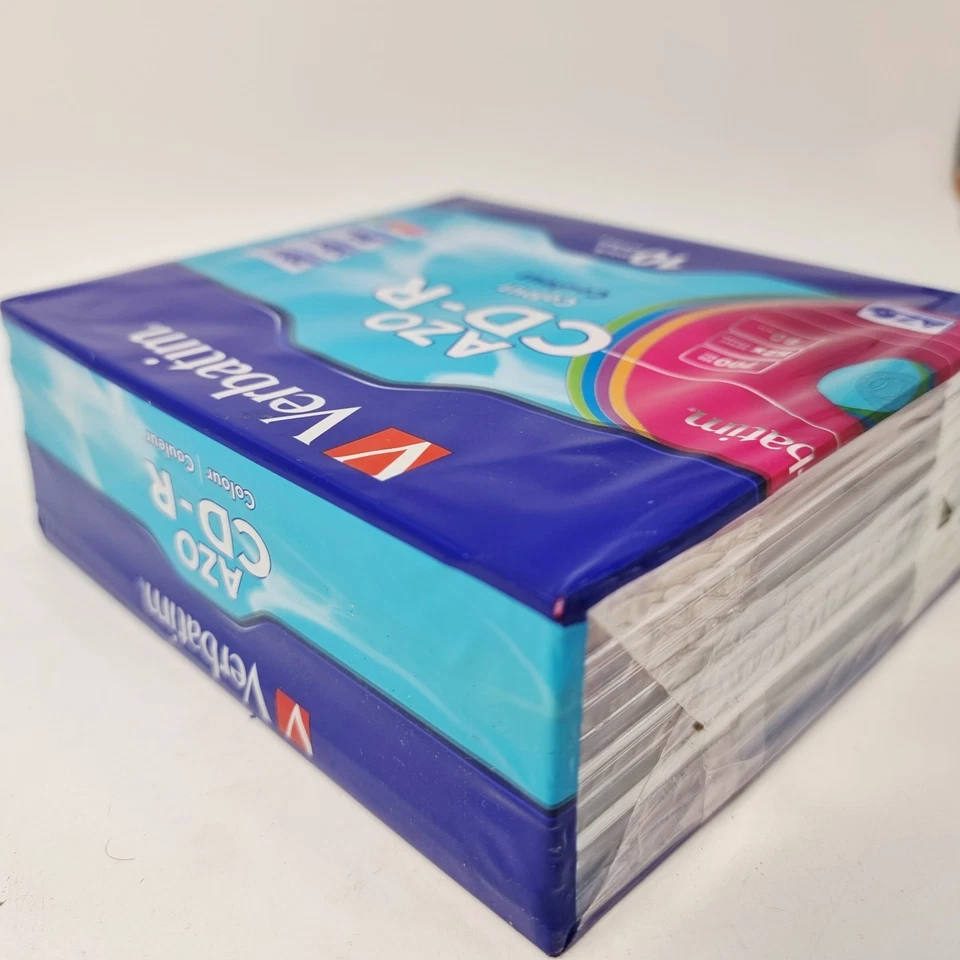 Verbatim AZO Colour 700MB 52x 80min CD-R New Pack of 10 blank CDs Factory Sealed - Image 3 of 4