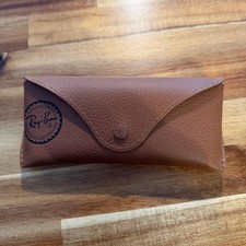 Ray-Ban Clamshell Brown Faux Leather Eyeglass Sunglasses Case Snap Felt Lining