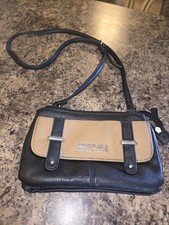 Kenneth Cole Reaction black leather crossbody bag