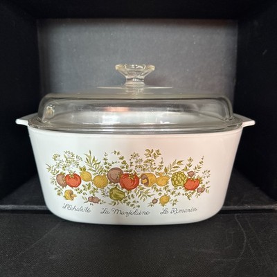Vtg CORNINGWARE Spice of Life 5 Quart Casserole A-5-B  W/ Pyrex Lid A-12-C 1970s