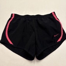 Nike Tempo Shorts Youth Small Black Pink Big Kids Girls Dri Fit Drawstring Waist