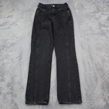 Pacsun Pants Womens 22 Black High Rise Button Pocket Dark Wash Denim Mom Jeans