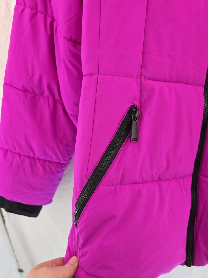 BCBG Paris Magenta Puffer Hooded Long Sleeve Jacket. Ladies Sz Large - Image 2 of 4