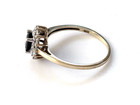 Vintage 10k 2-Tone Gold Sapphire & 12 Diamond Floral Cluster Ring Size 6.5  1.5g — photo 7
