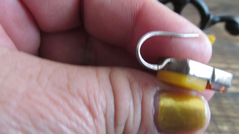 Pendiente ámbar vintage plata 925 Foto 4 de 4