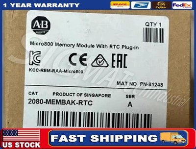 1PCS Allen Bradley 2080-MEMBAK-RTC Memory Module With RTC Plug-In Factory Sealed