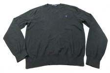 Polo Ralph Lauren Sweater Mens Medium Black Pima Cotton V-Neck Long Sleeve