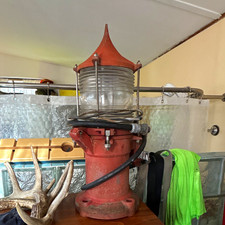Wallace &  Tiernan Maritime Navigation Lantern Red Strobe Beacon, Glass Lens