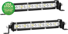 Slim LED Light Bar 7 Inch 6000Lm off Road Fog Lights 12V 24V 2 Pack White