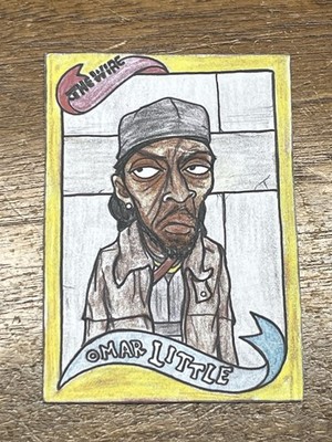 Gummy Arts Trading Card by M Noren 2020 Omar Little The Wire 2002 Topps Style