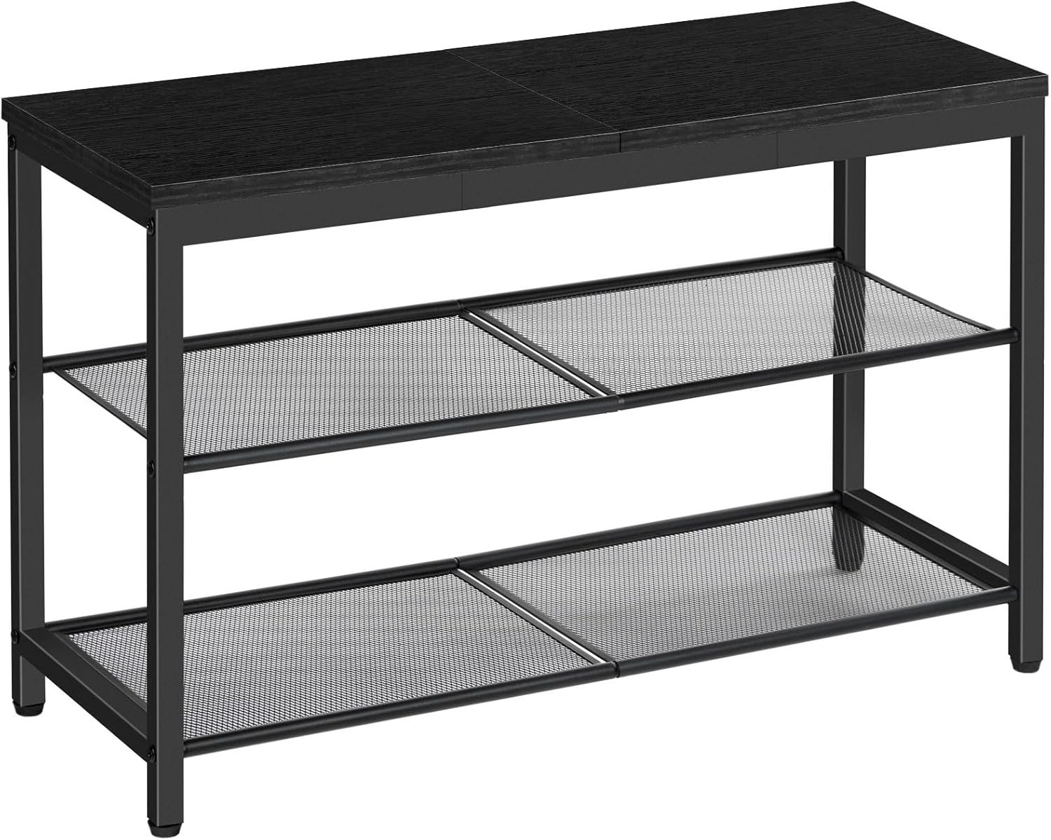 HOOBRO Shoe Rack, 3-Tier Shoe Bench with 2 Mesh Shelves, Shoe Storage Bench wit