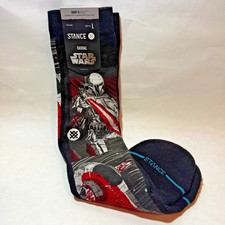 Stance Casual Star Wars Manga Boba Socks Mens Size Large 9-13 Black Red Stance Casual Star Wars Manga Boba Socks Mens Size Large 9-13 Black Red