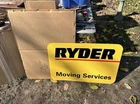 NOS Vintage Ryder Moving Services Metal Advertising Sign In Package