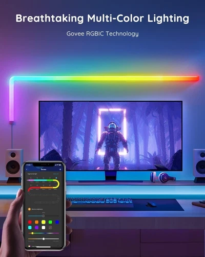 GOVEE H6062 Glide RGBIC Smart Wall Light 6 PCS + 1 Corner w/Google Alexa - Z03 - Picture 5 of 8