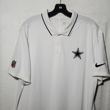 Dallas Cowboys Polo Shirt Mens XL White NFL Football Nike Dri Fit Golf