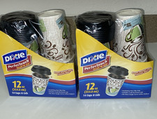 Dixie PerfecTouch Grab'N Go 12oz Coffee Cups W/ Lids Lot Of 2 New Sealed