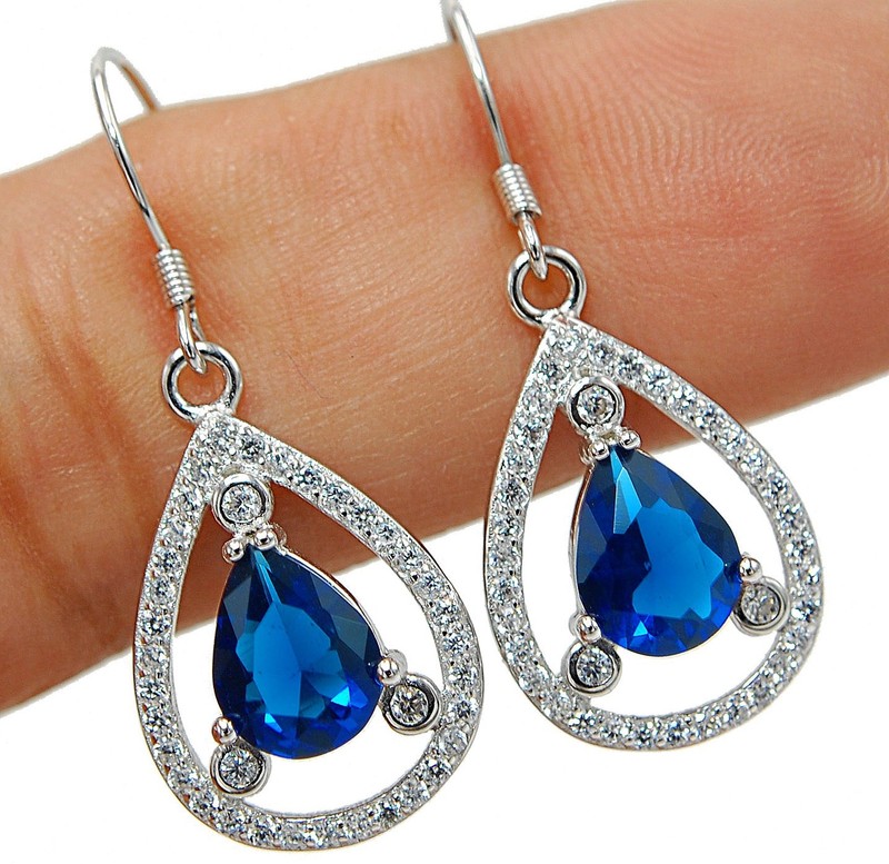 8CT Heat Treated Kyanite 925 Sterling Silver Earrings Jewelry QQ2-8