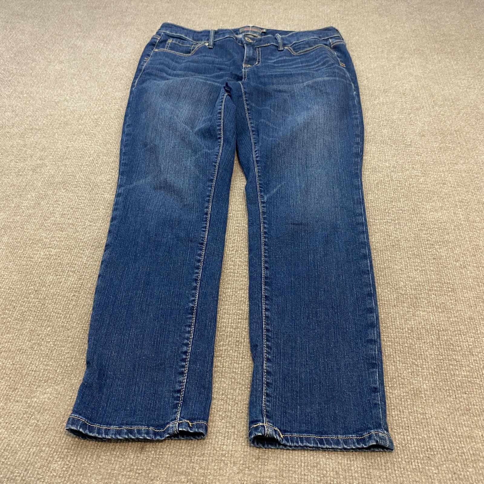 Torrid Boyfriend Straight Jeans Womens 10 R Blue Med Wash Mid Rise Stretch Denim