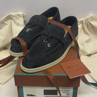 Loro Piana Summer Charm Walk Women s 37 7 Suede Loafers Caviar Class Yacht Shoes