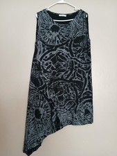 Bryn Walker Dress Large Assymetric Artsy Lagenlook Boho French Terry USA Made