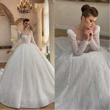 Charming Ball Gown Wedding Dresses Beading Beads Appliques Bridal Sweep Train
