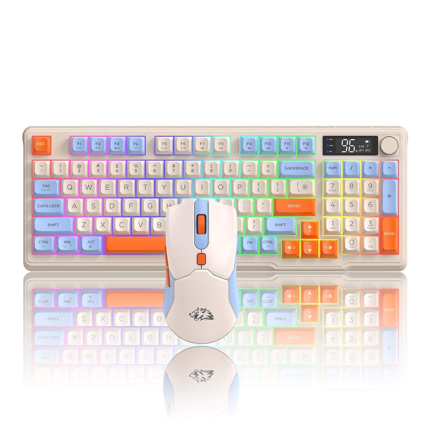 ZIYOU LANG T96 Wireless Gaming Keyboard and Mouse Combo,Dual Bluetooth/2.4G R...