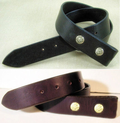 Full Grain Leather Belts, Black Brown 1 1/2 display picture 2