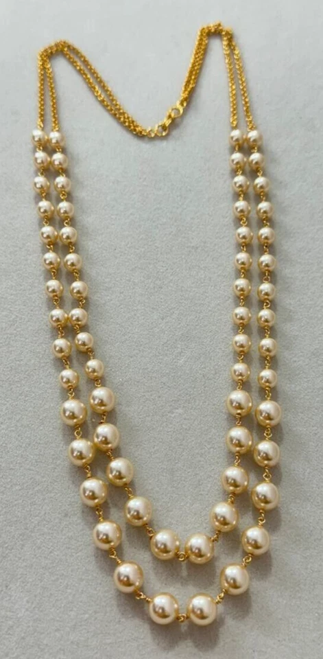 Joyería India Paquistaní Estilo Bollywood Oro Swarovski Perla Mala Collar Foto 3 de 3