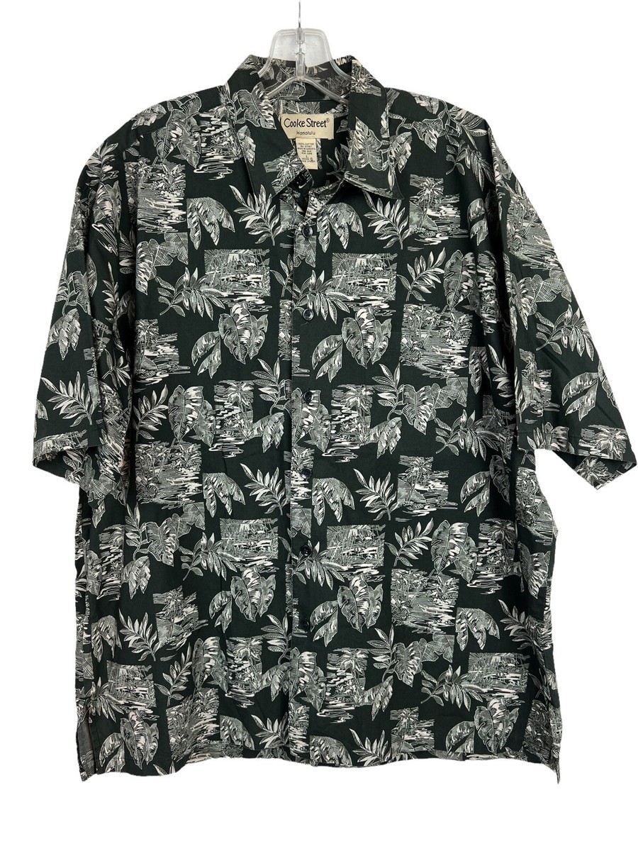 Vintage Cooke Street Honolulu Hawaiian Button Shirt Black w Vintage Cooke Street Honolulu Hawaiian Button Shirt Black w