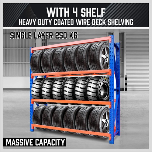 2M x 2M 800KG Garage Warehouse Metal Shelves Storage Steel Shelving Racking Blue - Picture 3 of 9