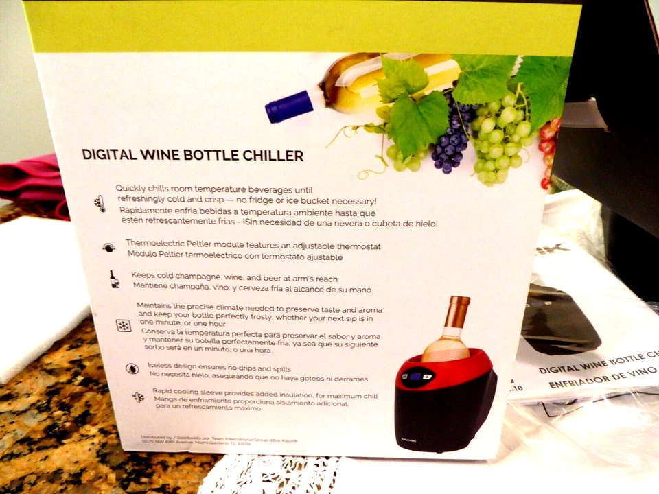 Enfriador de botellas de vino DIGITAL - Rojo Negro Modelo WCL 46343 R - NUEVO EN CAJA Foto 4 de 4