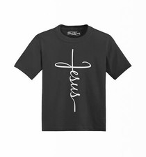 Jesus Cross Toddler Cotton T-Shirt Christian Religious Faith Bless Shirts