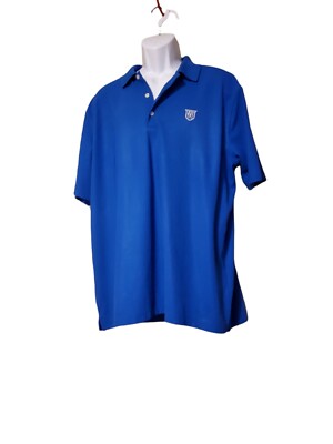 Greg Norman Men's XL Blue Golf Polo T-Shirt Tee W/White Morris Country Club Logo