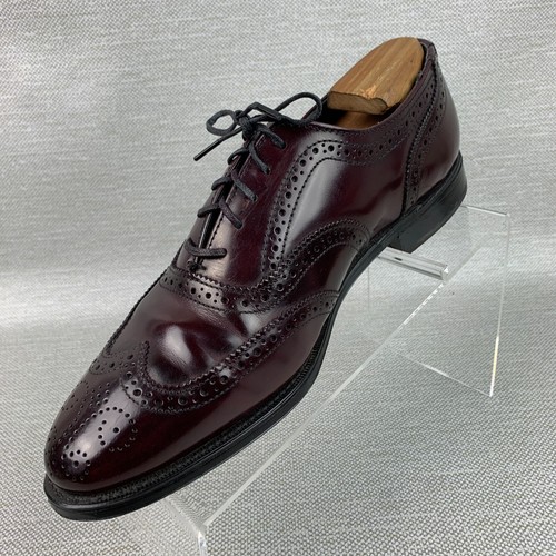 Nunn Bush Oxford Burgundy Leather Wingtip Brogue Round Toe Lace Up Shoes Size 9D - Picture 4 of 11